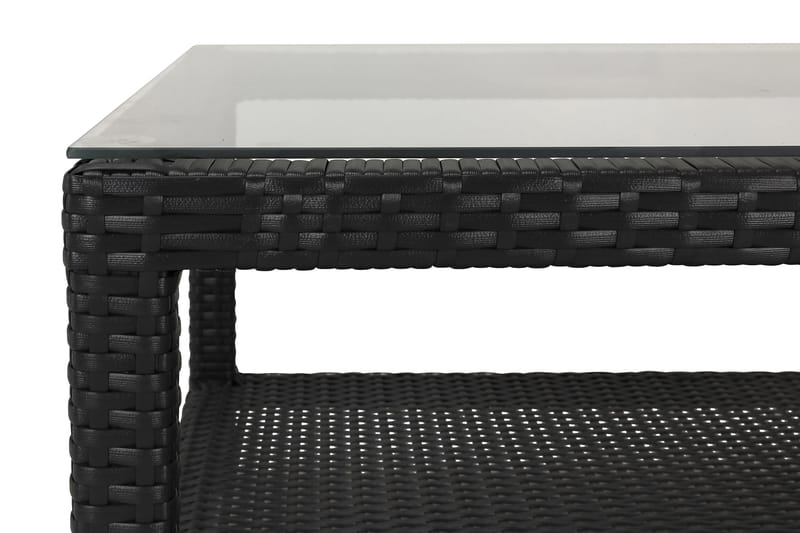 Bahamas Bord med Hylde 75x75 cm - Sort - Havemøbler - Havebord - Loungeborde & Sofaborde udendørs