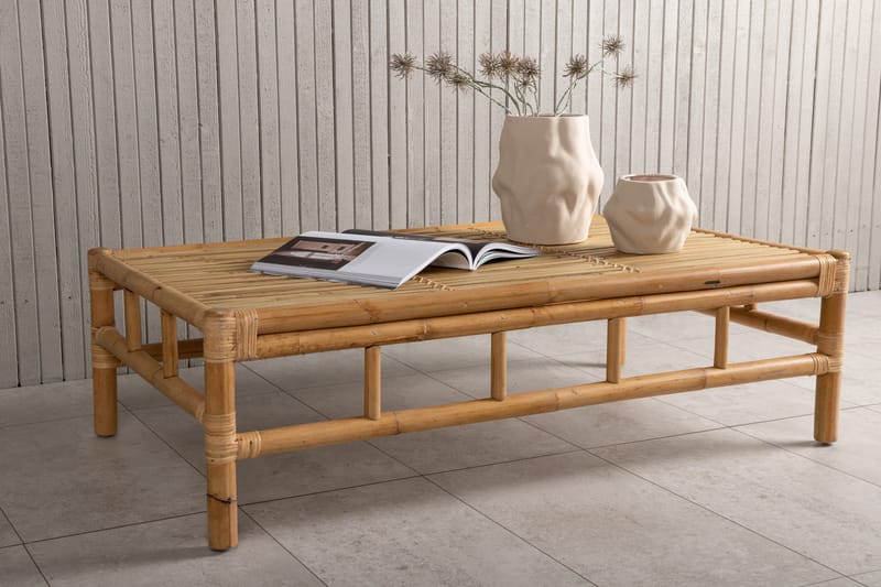 Cane Sofabord 120 cm - Træ/Natur - Havemøbler - Havebord - Loungeborde & Sofaborde udendørs