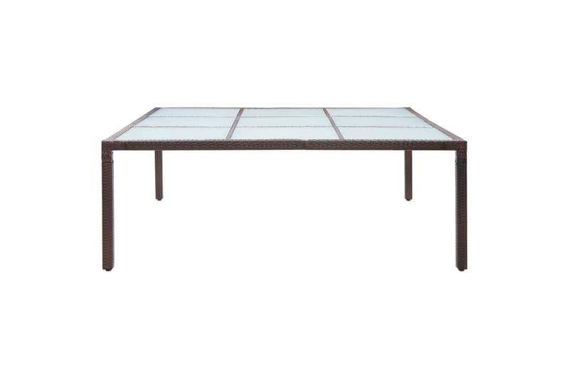 Havebord 200x200x74 cm Polyrattan Brun - Havemøbler - Havebord - Loungeborde & Sofaborde udendørs