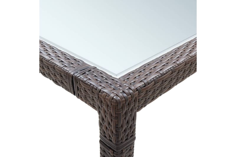Havebord 200x200x74 cm Polyrattan Brun - Havemøbler - Havebord - Loungeborde & Sofaborde udendørs