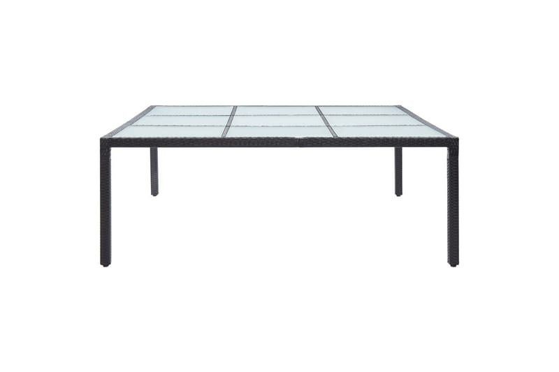 Havebord 200x200x74 cm Polyrattan Sort - Havemøbler - Havebord - Loungeborde & Sofaborde udendørs
