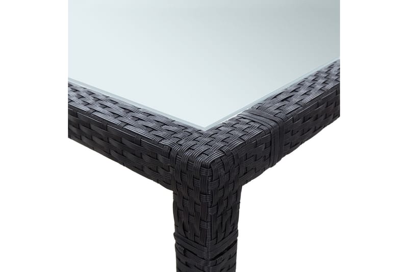 Havebord 200x200x74 cm Polyrattan Sort - Havemøbler - Havebord - Loungeborde & Sofaborde udendørs