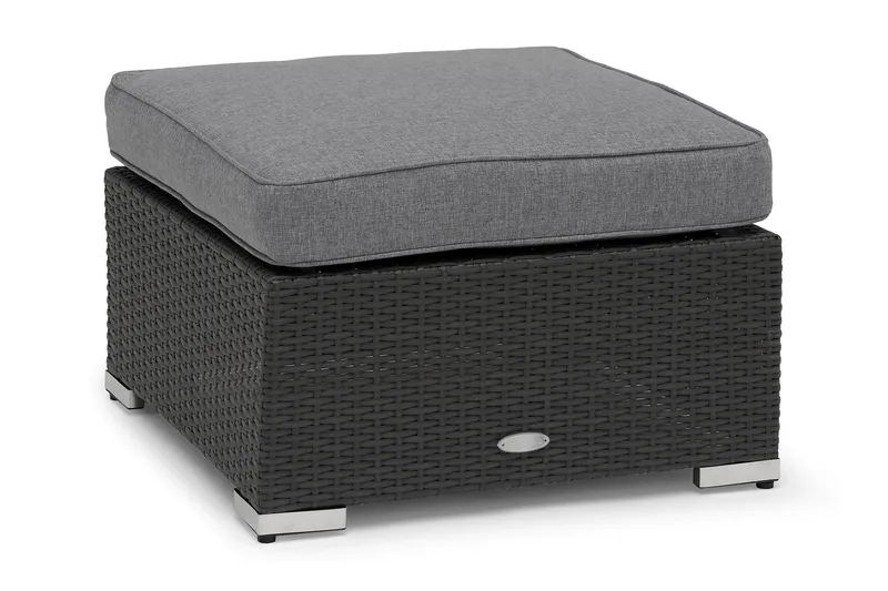 Hillerstorp Madison sofabord og loungebord til udendørsbrug 64 cm polyrattan glas, Sort