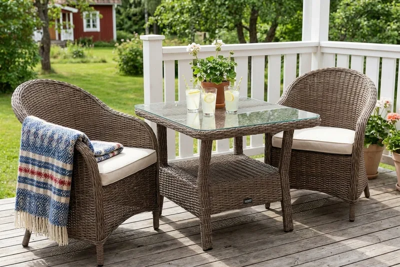 Marcus Sofabord 80x80 cm Højt - Natur - Havemøbler - Havebord - Loungeborde & Sofaborde udendørs