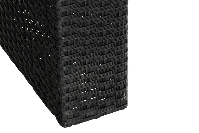 Majestic spisebord til udendørsbrug 210x100 cm – udendørsbord i polyrattan med bordplade i glas til have og terrasse - Sort - Havemøbler - Havebord - Spisebord & havebord