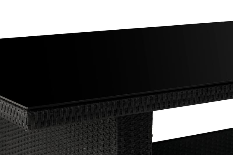 Majestic spisebord til udendørsbrug 210x100 cm – udendørsbord i polyrattan med bordplade i glas til have og terrasse - Sort - Havemøbler - Havebord - Spisebord & havebord