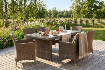 Marcus udendørs spisebord 160x90 cm - Natur - Havemøbler - Havebord - Spisebord & havebord