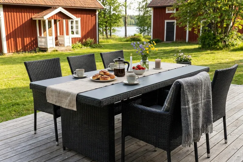 Marcus udendørs spisebord 160x90 cm - Sort - Havemøbler - Havebord - Spisebord & havebord