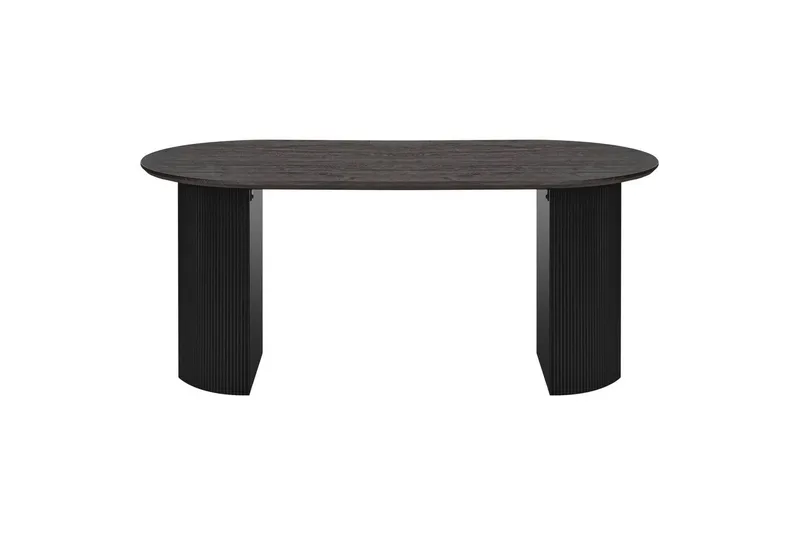 Matbord Beliani Savory Ljus trä Black - Havemøbler - Havebord - Spisebord & havebord