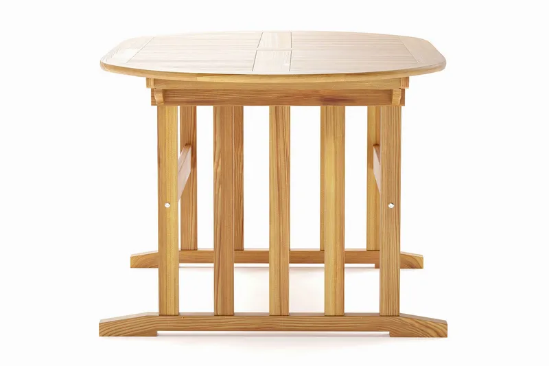 Menorca ovalt udtrækkeligt spisebord i træ til udendørs brug 90x150 cm - Teak/natur - Havemøbler - Havebord - Spisebord & havebord