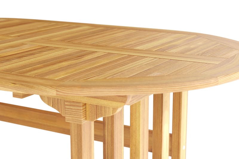 Menorca ovalt udtræksbart udendørs spisebord i træ 90x150 cm - Teak / Natur - Havemøbler - Havebord - Spisebord & havebord