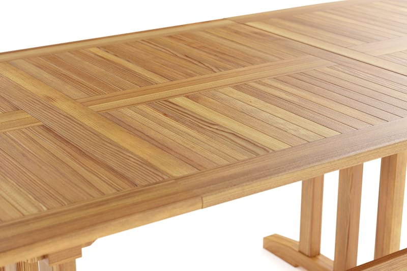 Menorca stort ovalt udtræksbart udendørs spisebord i træ 100x180 cm - Teak / Natur - Havemøbler - Havebord - Spisebord & havebord