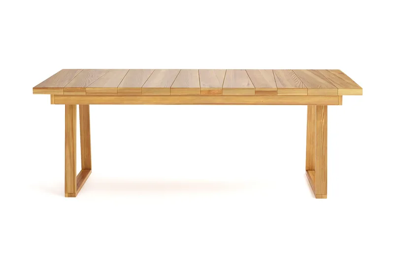 Menorca stort rektangulært udendørs spisebord i træ 100x180 cm - Teak / Natur - Havemøbler - Havebord - Spisebord & havebord