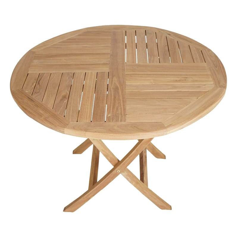 Milano Foldbart bord Ø100 cm - Træ - Havemøbler - Havebord - Spisebord & havebord