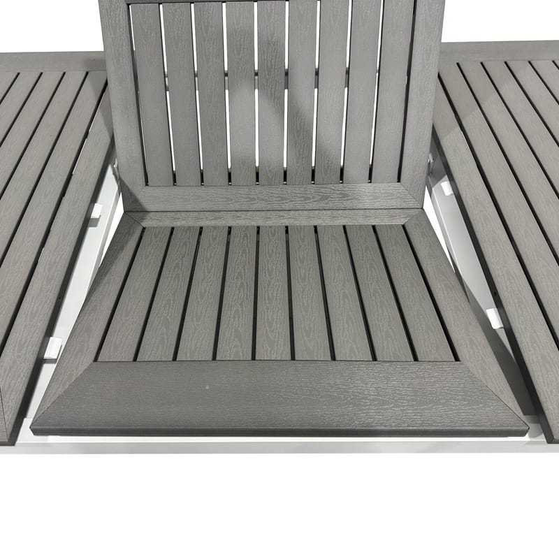 Monaco Udtræksbord Udendørs 150-250x90 cm - Hvid/Grå - Havemøbler - Havebord - Spisebord & havebord