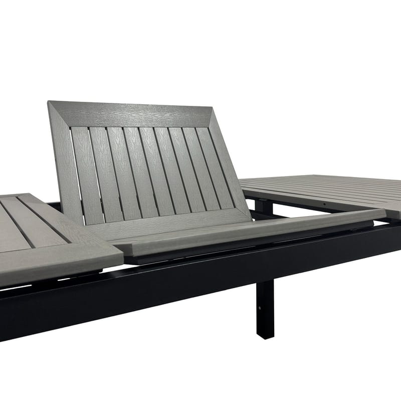 Monaco Udtræksbord Udendørs 150-250x90 cm - Sort/Grå - Havemøbler - Havebord - Spisebord & havebord