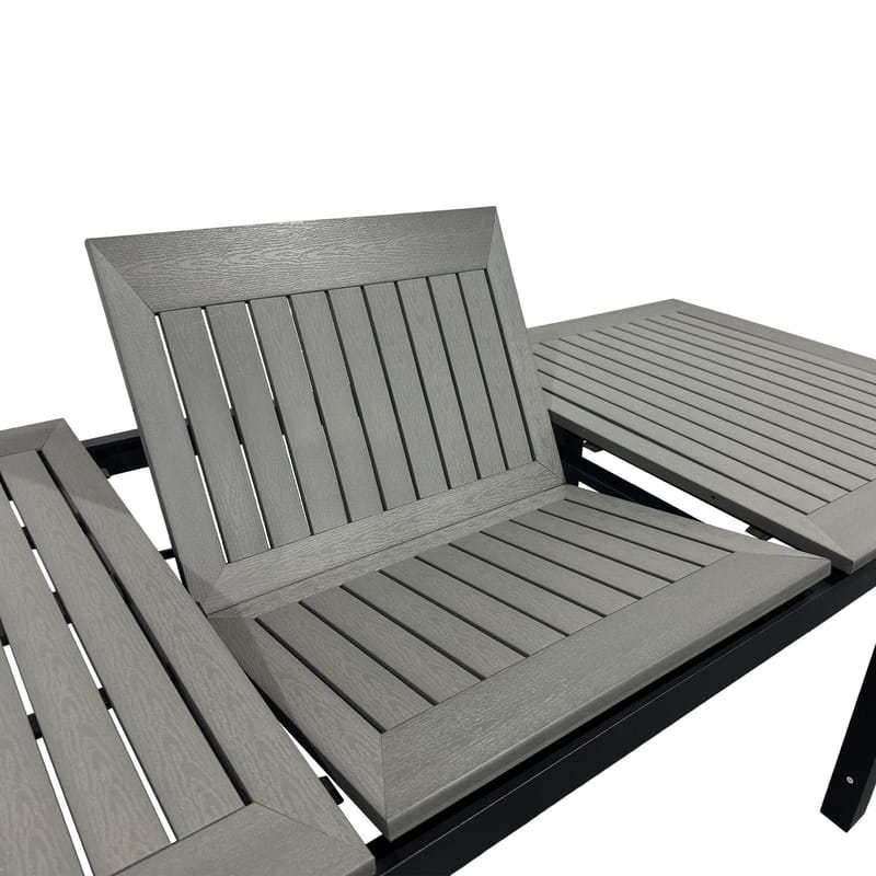 Monaco Udtræksbord Udendørs 150-250x90 cm - Sort/Grå - Havemøbler - Havebord - Spisebord & havebord