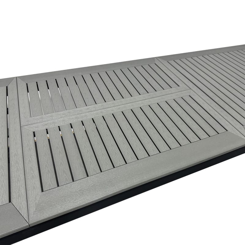 Monaco Udtræksbord Udendørs 210/310x90 cm - Sort/Grå - Havemøbler - Havebord - Spisebord & havebord