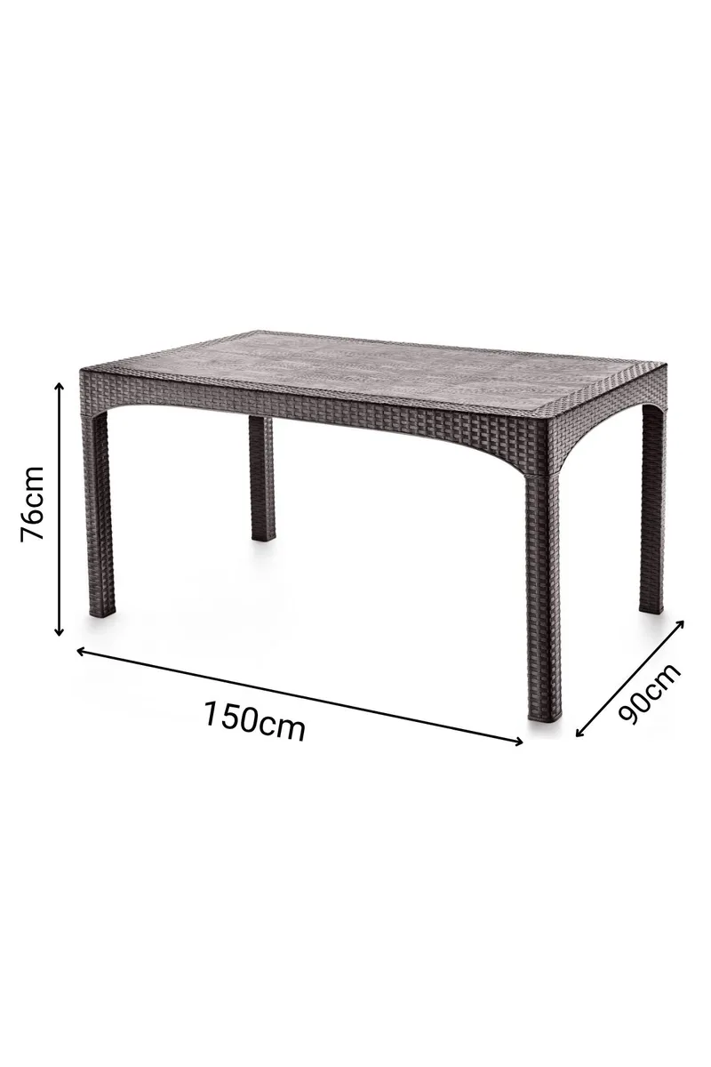 Omber Spisebord udendørs 150 cm - Mørkebrun - Havemøbler - Havebord - Spisebord & havebord