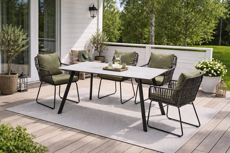 OPAL Bord Rektangulært 160 cm - Grå - Havemøbler - Havebord - Spisebord & havebord