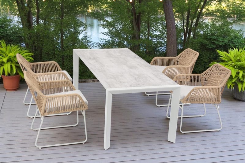 Palermo Havebord 200×90 cm - Grå/Beige - Havemøbler - Havebord - Spisebord & havebord