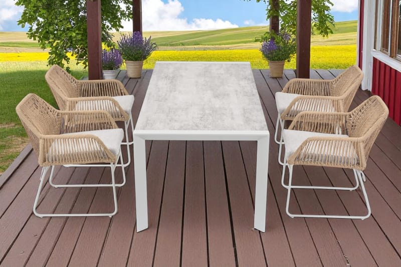 Palermo Havebord 200×90 cm - Grå/Beige - Havemøbler - Havebord - Spisebord & havebord