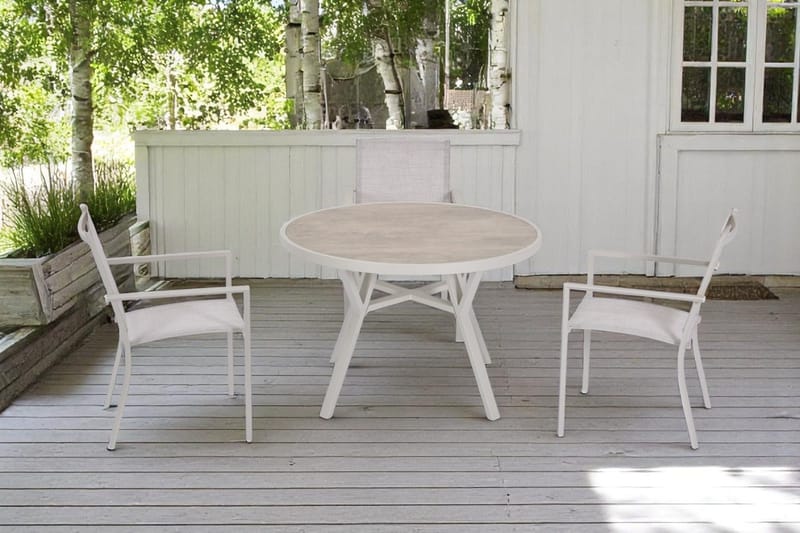 Palermo Udendørsbord Rund Ø110 cm - Grå/Beige - Havemøbler - Havebord - Spisebord & havebord