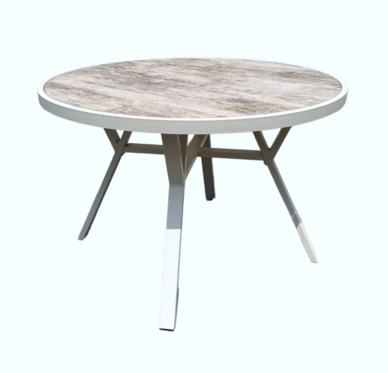 Palermo Udendørsbord Rund Ø110 cm - Grå/Beige - Havemøbler - Havebord - Spisebord & havebord