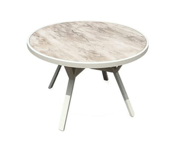 Palermo Udendørsbord Rund Ø110 cm - Grå/Beige - Havemøbler - Havebord - Spisebord & havebord