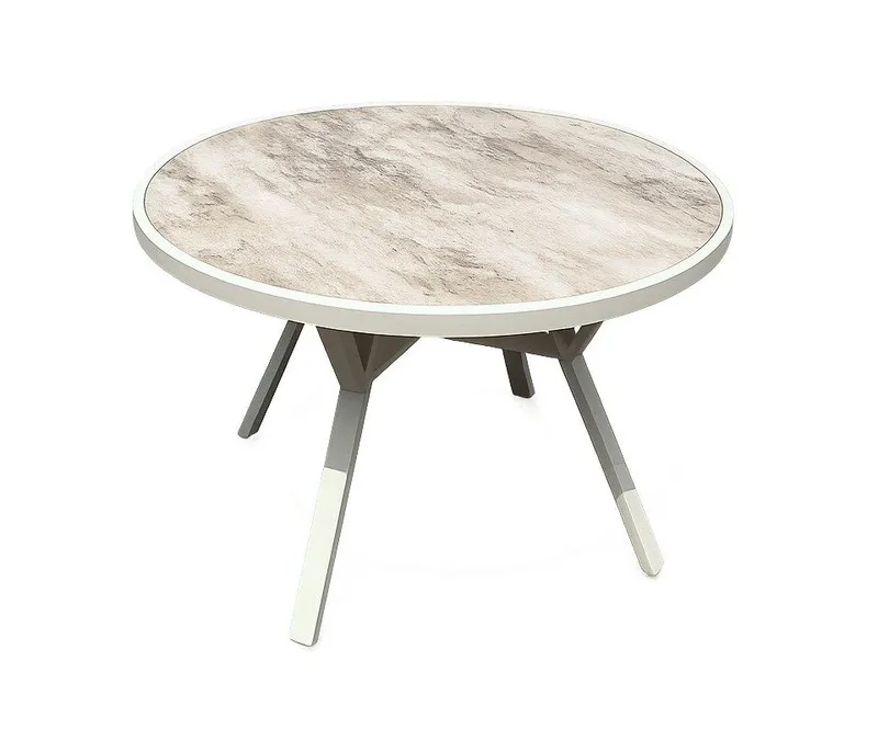 Palermo Udendørsbord Rund Ø110 cm, Grå/Beige