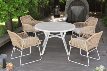 Palermo Udendørsbord Rund Ø110 cm - Grå/Beige - Havemøbler - Havebord - Spisebord & havebord