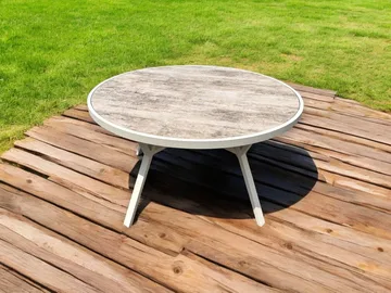 Palermo Udendørsbord Rund Ø130 cm - Grå/Beige - Havemøbler - Havebord - Spisebord & havebord