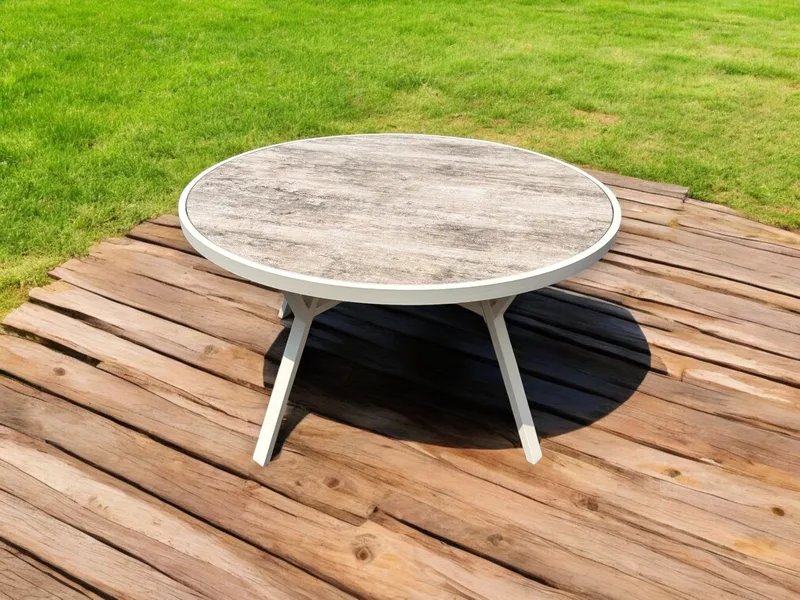 Palermo Udendørsbord Rund Ø130 cm - Grå/Beige - Havemøbler - Havebord - Spisebord & havebord