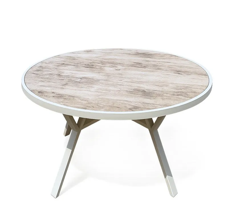 Palermo Udendørsbord Rund Ø130 cm - Grå/Beige - Havemøbler - Havebord - Spisebord & havebord