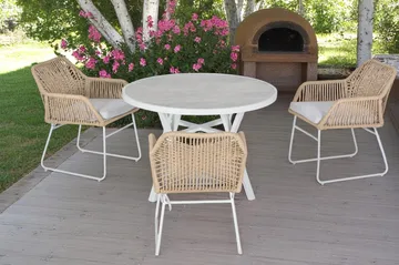 Palermo Udendørsbord Rund Ø130 cm - Grå/Beige - Havemøbler - Havebord - Spisebord & havebord
