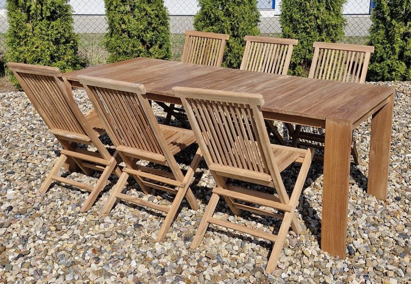 Palu Spisebord Udendørs 210×90 cm - Naturlig Farve - Havemøbler - Havebord - Spisebord & havebord