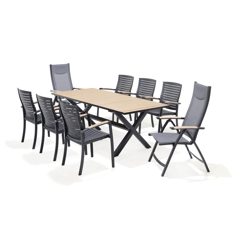 Panama Udendørsbord 200 cm - Træ/Sort - Havemøbler - Havebord - Spisebord & havebord