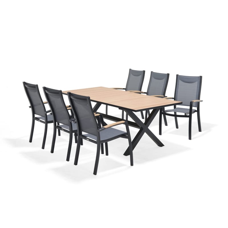 Panama Udendørsbord 200 cm - Træ/Sort - Havemøbler - Havebord - Spisebord & havebord