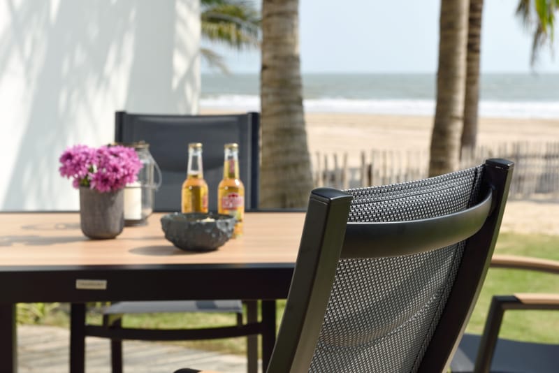 Panama Udendørsbord 90 cm - Træ/Sort - Havemøbler - Havebord - Spisebord & havebord