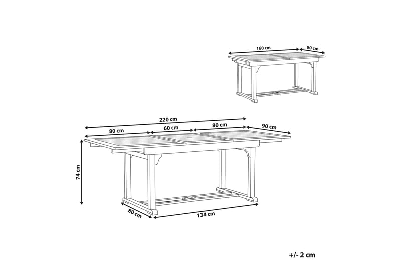 Paolo Spisebord 90x160 cm - Mørkebrun - Havemøbler - Havebord - Spisebord & havebord
