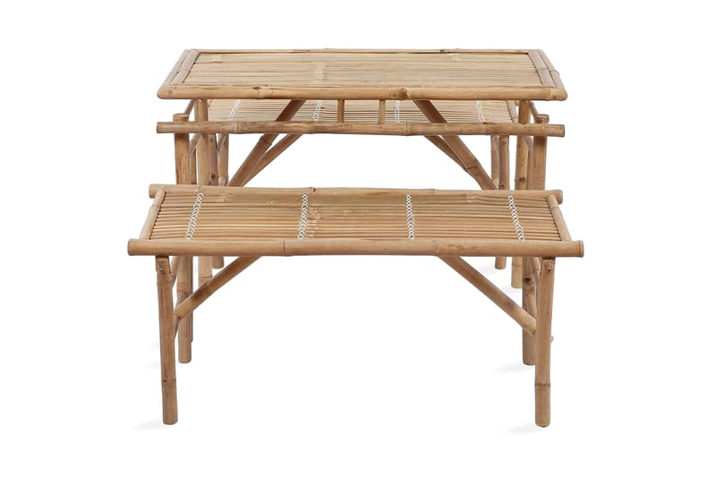 Ølbord Med 2 Bænke 100 Cm Bambus - Brun - Havemøbler - Havebord - Picnicbord