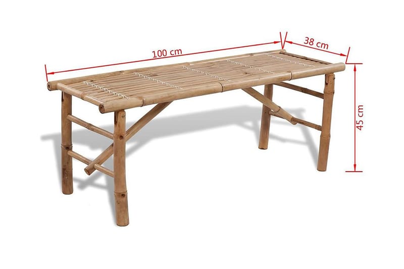 Ølbord Med 2 Bænke 100 Cm Bambus - Brun - Havemøbler - Havebord - Picnicbord