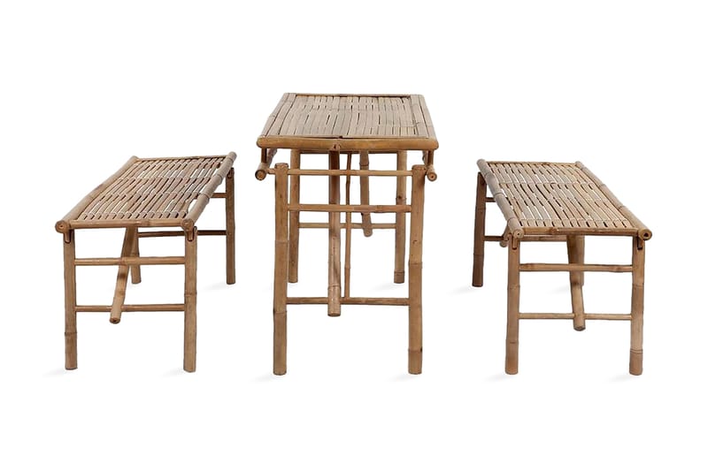 Ølbord Med 2 Bænke 100 Cm Bambus - Brun - Havemøbler - Havebord - Picnicbord