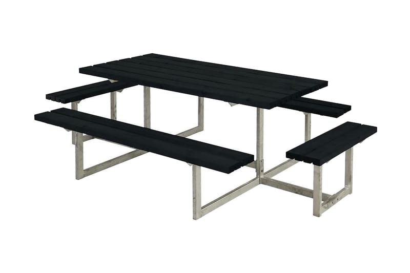 Basic bord- og bænkesæt komplet med 2 udbygninger - Picnicbord