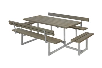 Basic bord- og bænkesæt med 2 ryglæn + 2 udbygninger