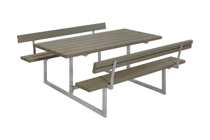 Basic bord- og bænkesæt med 2 ryglæn - Havemøbler - Havebord - Picnicbord