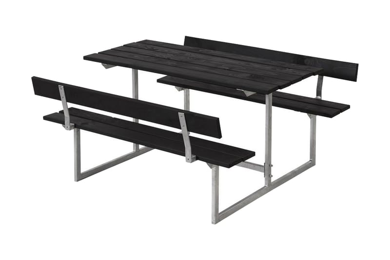 Basic bord- og bænkesæt til børn med 2 ryglæn - sort - Havemøbler - Havebord - Picnicbord