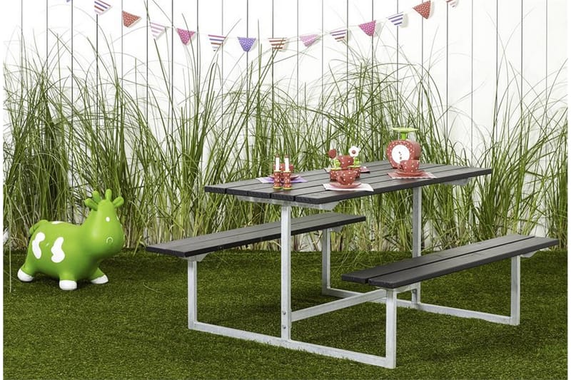 Basic bord- og bænkesæt til børn - Sort - Havemøbler - Havebord - Picnicbord