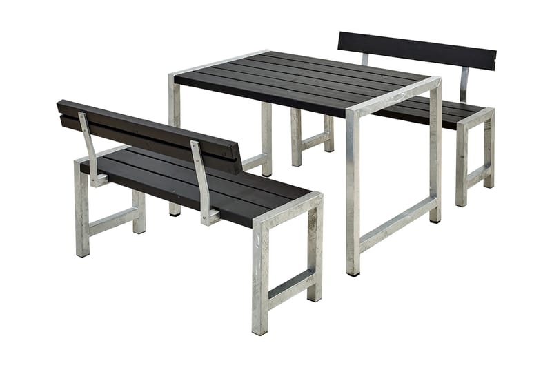 Cafésæt Består af: 1 Bord + 2 Bænke + 2 Ryglæn - Havemøbler - Havebord - Picnicbord