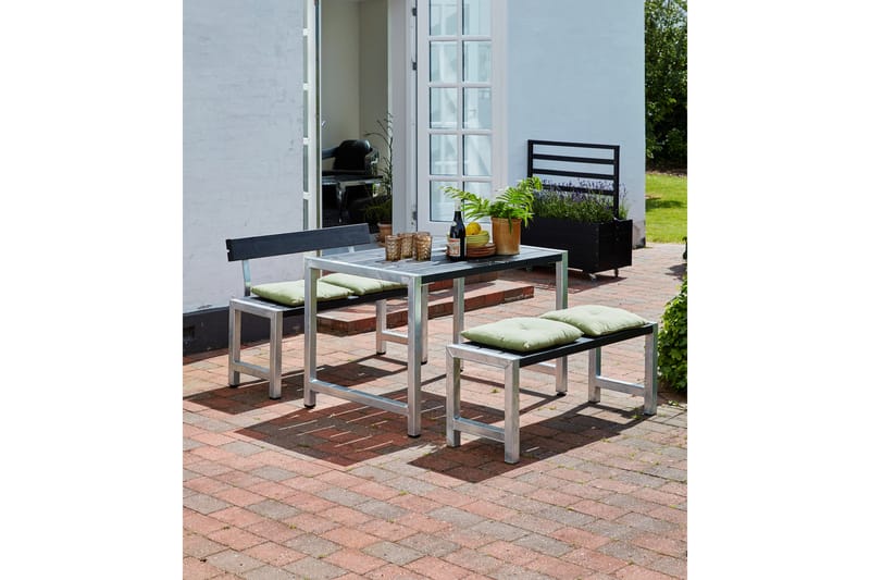 Cafésæt Består af: 1 Bord + 2 Bænke + 2 Ryglæn - Havemøbler - Havebord - Picnicbord